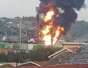 Engen oil refinery blase